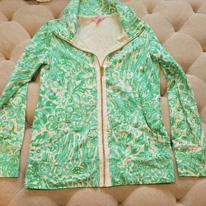 Lilly Pulitzer Green Floral Bomber Jacket
